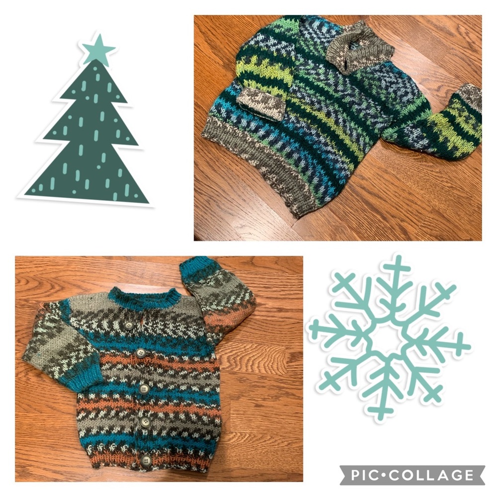 TWO beautiful handmade sweaters.